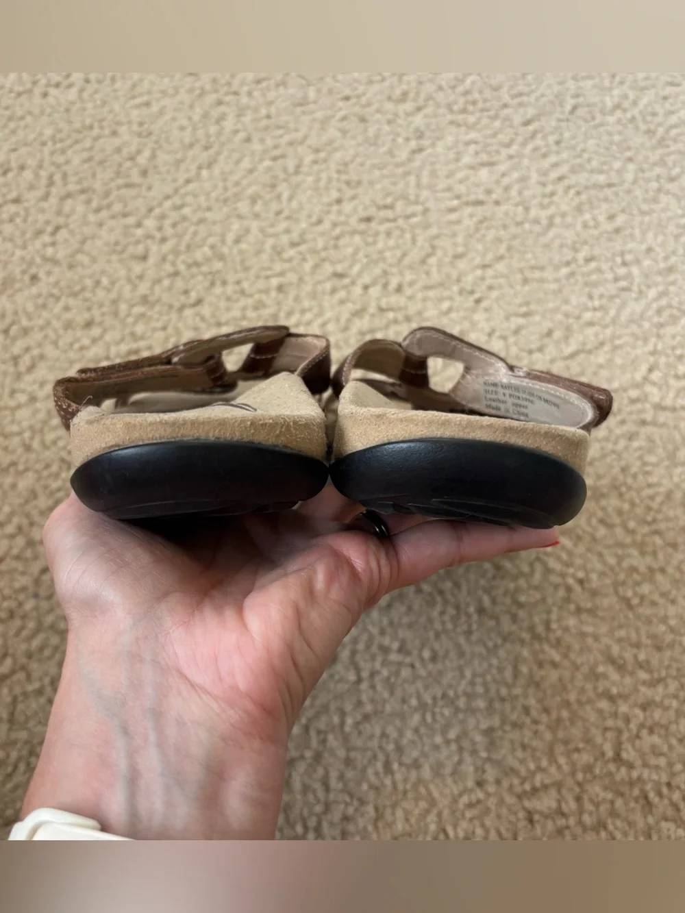 ABEO Women's Baylee Slide Beige-Brown Strappy Comfort Sandals Size 8